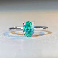 wholesale S925 Sterling Silver Paraiba Green Ring Women Ins Style Simple and Versatile Fashion Commuting High Carbon Diamond Ring Wholesale-White Diamond-CBJZ158 7