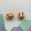 wholesale S925 gold-plated spacer beads for DIY bracelets and necklaces, gourd-shaped dangle beads with through holes, semi-finished accessories-0-9