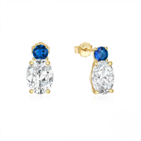 wholesale 925 Sterling Silver New Classic Luxury Zircon-encrusted Emerald Stud Earrings,。-Gold #1-Blue Diamond 925 Silver