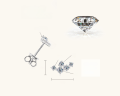 wholesale S925 Silver Moissanite Stud Earrings, TikTok Influencer Same Style Trendy Niche Design, All-Over Sparkling High-End Sensibility Jewelry-0-6