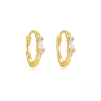 wholesale S925 Silver Square Zircon-encrusted Teardrop Chain Earrings With Opal, A Popular Lightweight Luxury European And American Style-Gold#6 925 silver