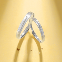 wholesale S925 Sterling Silver Couple Rings Minimalist Luxury Modern Adjustable Matching Bands for Men and Women 520 Valentine's Day Gift-Reincarnation Couple Ring/approx. 3.1g&gt;PR003577 sterling silver