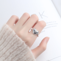 wholesale S925 Sterling Silver Fashion Love Heart Ring Retro Korean Dongdaemun New Style LOVE Open Adjustable Finger Ring for Women-0-2