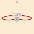 wholesale S925 Sterling Silver Moissanite Bracelet Heart-shaped Rope Bracelet Chinese-style Jewelry New Valentine's Day Best-seller Neo-Chinese Bracelet-0-0
