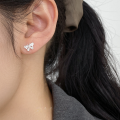 wholesale 925 Sterling Silver Fresh and Sweet Ins-style Small and Unique Exquisite Diamond-inlaid Butterfly Stud Earrings M06315-0-1