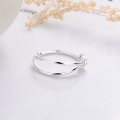wholesale S925 Sterling Silver Twisted Rope Ring, Niche Luxury Hollow Design Adjustable Index Finger Ring with Premium Feel-0-4