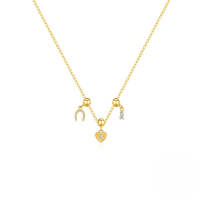 wholesale S925 Sterling Silver Charm Necklace With Removable Zircon Pendants, A Best-selling Zircon Collar Chain On Amazon-Gold#5 925 silver