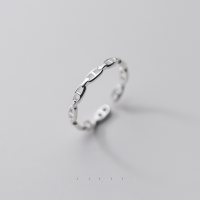 wholesale S925 Sterling Silver Nalan Women's Ring Korean Style Minimalist Geometric Hollow-Out Design Elegant Fashion Oval Ring J7682-s925 silver ring Adjustable opening