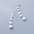 wholesale S925 silver earrings for women, Korean and Japanese style, sweet and elegant, synthetic pearl earrings, simple and unique accessories G0700-0-0