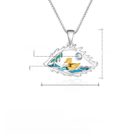 wholesale Designer-style high-end gemstone pendant "Lake in the Eyes" S925 silver enamel natural topaz necklace pendant-Natural garnet pendant (with silver chain)