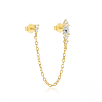 wholesale S925 Sterling Silver, New Drop-style Earrings, Versatile Ear Clips Hoops-Single gold #5&gt;925 silver