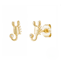 wholesale S925 Sterling Silver Creative Fun Scorpion Fashion Earrings,ins-Gold 925 silver