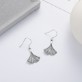 wholesale Silver YX990 Vintage Antique Silver Ginkgo Leaf Small Fresh Pastoral Style Trendy Versatile Design Earring Ear Clasp-0-1