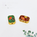 wholesale S925 Gold Plated Enamel Oil-Drop Ruyi Lotus Koi Fortuna Pouch Accessory Bracelet Necklace String Decor DIY Semi-Finished Product-0-8
