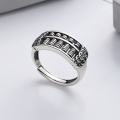 wholesale S925 Sterling Silver Retro Vintage Style Meticulously Crafted Abacus Bead Rotatable Coin with Auspicious Meaning Open Ring-0-1