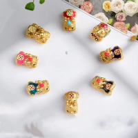 wholesale 【Pi Xiu Collection】Handmade DIY accessories, ancient French gold enamel colored bracelet fittings with Vietnamese gold-plated spacer beads-Cute Pixiu