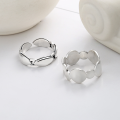 wholesale S925 Sterling Silver Korean Style Ins Wind Minimalist Geometric Irregular Design Creative Open Ring-0-1