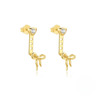 wholesale S925 Sterling Silver Pearl Earrings With Love And Butterfly Design, Simple Stackable And Versatile, European And American Style, Light Luxury Accessories-Gold#4 925 silver