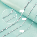wholesale S925 silver polished 10 straight blade melon seed chain, cross-border new fashionable and fresh accessory necklace from Korea-0-2