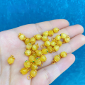 wholesale S925 Gold-Plated Silver Natural Beeswax Spacer Bead Barrel Bead Planet Bead Drop Pendant DIY Accessories Bracelet Semi-Finished Product-0-3