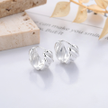 wholesale S925 Sterling Silver Geometric Creative Twist Design Earrings, Trendy and Versatile Ins Style Ear Clasps-0-2