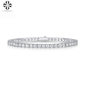 wholesale Metal: S925 Silver Plated Gold Moissanite Tennis Bracelet for Women, New Style Unisex Bracelet, Cross-Border Best Seller, Ready to Ship-0-4