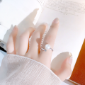 wholesale S925 sterling silver freshwater pearl open ring for women, minimalist and niche design with a touch of luxury-0-2