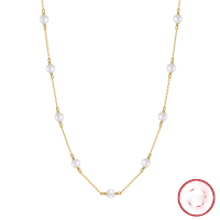 wholesale S925 Sterling Silver Cloud-Pull Jewelry Natural Freshwater Pearl Necklace Beaded Fashion Retro Manufacturer-14K gold natural pearl size: 6mm 925 silver