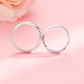 wholesale Magnetic S925 Sterling Silver Möbius Couple Rings Minimalist Niche High-end Matching Bands for Valentine's Day Gift-0-2