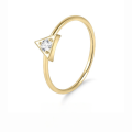 wholesale S925 Sterling Silver Triangle Geometry Ins Style Moissanite Golden Dawn Series Small Ring Plain Circle Ring-0-0