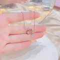 wholesale S925 Sterling Silver Four-Pointed Star Meteor Necklace, Fashion Minimalist Light Luxury Niche Pendant, Internet Celebrity Same Style-0-2