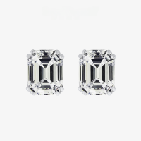wholesale 925 Silver G Color 4CT Asscher Cut Rectangular Baguette High Carbon Diamond Earrings for Women, Same as Shi Peizhu Foreign Trade Style-White G color [E-0121] 925 silver