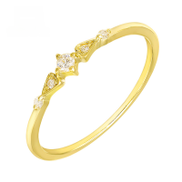 wholesale 10K Gold Japanese Light Luxury Full-cut Diamond Ring, Simple and Versatile for Daily Wear by Students and Office Workers-Gold No. 8