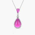 wholesale S925 Sterling Silver Drop Pendant Necklace for Women, Elegant and Mature Style, Diamond-Accented, Unique Silver Pendant Jewelry, Dropshipping Available-0-0