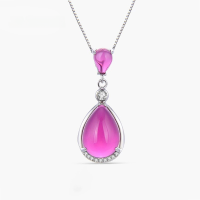 wholesale S925 Sterling Silver Drop Pendant Necklace for Women, Elegant and Mature Style, Diamond-Accented, Unique Silver Pendant Jewelry, Dropshipping Available-003687-[Pendant without chain]>925 silver