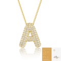 wholesale 925 Silver Plated with 18K Gold, Cross-Border Europe and America New Letter Pendant Necklace, Fashion-Forward Versatile Moissanite Chain-0-31