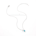 wholesale S925 Sterling Silver Cross-border Exclusive Matching Set of Bunny Earrings and Necklace, Adorable and Girly with Blue Zircon Inlay, Children's Style-0-5