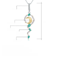 wholesale S925 Sterling Silver Secret Garden High-End Pendant, Natural Style Designer Necklace with Green Agate Inlay-0-4