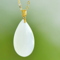 wholesale 18K gold minimalist niche natural jade pendant wholesale with certificate, money clip-0-1