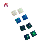 wholesale Metal material, wish hot selling synthetic opal OPAL square synthetic opal opal ear stud pendant setting matching stones-R1 Ruby 8.0mm