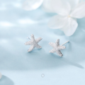 wholesale S925 Sterling Silver Starfish Earrings Women Korean Style Small Fresh Cute Sweet Star Ear Jewelry E6824-0-0