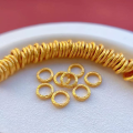 wholesale Metal material: 925 ancient silver gold-plated fittings, engraved coiled small gold circle, six-syllable mantra spacer, meteorite surface, twist spacer bead DIY-0-11