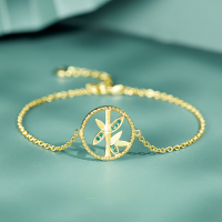 wholesale 925 Sterling Silver Bamboo Knot Bracelet for Women, Adjustable High-End Fashion Accessory, Birthday Gift for Best Friend or Girlfriend-Silver bracelet (total length 16+3cm)