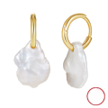 wholesale S925 Sterling Silver, 14K Gold Irregular Cultured Freshwater Pearl Ear Hoop Earrings Factory Direct-0-0