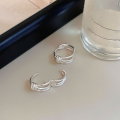 wholesale S925 Sterling Silver Unique Design Multi-layer Knot Hoop Earrings for Women, Versatile for Commuting, Korean Style Elegant Ear Accessories-0-1