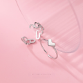 wholesale S925 Sterling Silver Sweet Heart Ring Korean Style Elegant Design Hollow Heart-shaped Women's Ring J9012-0-1