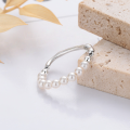 wholesale S925 Sterling Silver Retro Vintage-Designed Irregular Beaded Minimalist Fresh and Niche Elastic Ring-0-0