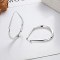 wholesale S925 Sterling Silver French-style Internet-famous Geometric Irregular Large Hoop Earrings with a Trendy Personality, Euro-American Hip-Hop Ear Accessories-0-1