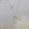 wholesale S925 Silver Geometric Lavender Amethyst Necklace, Petite and Fresh Sweet Style-0-3