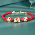 wholesale 925 Sterling Silver Zodiac Year Couple Beaded Bracelet for Women High-end Sense Accessory New Chinese Style Red String Bracelet Wholesale-0-1